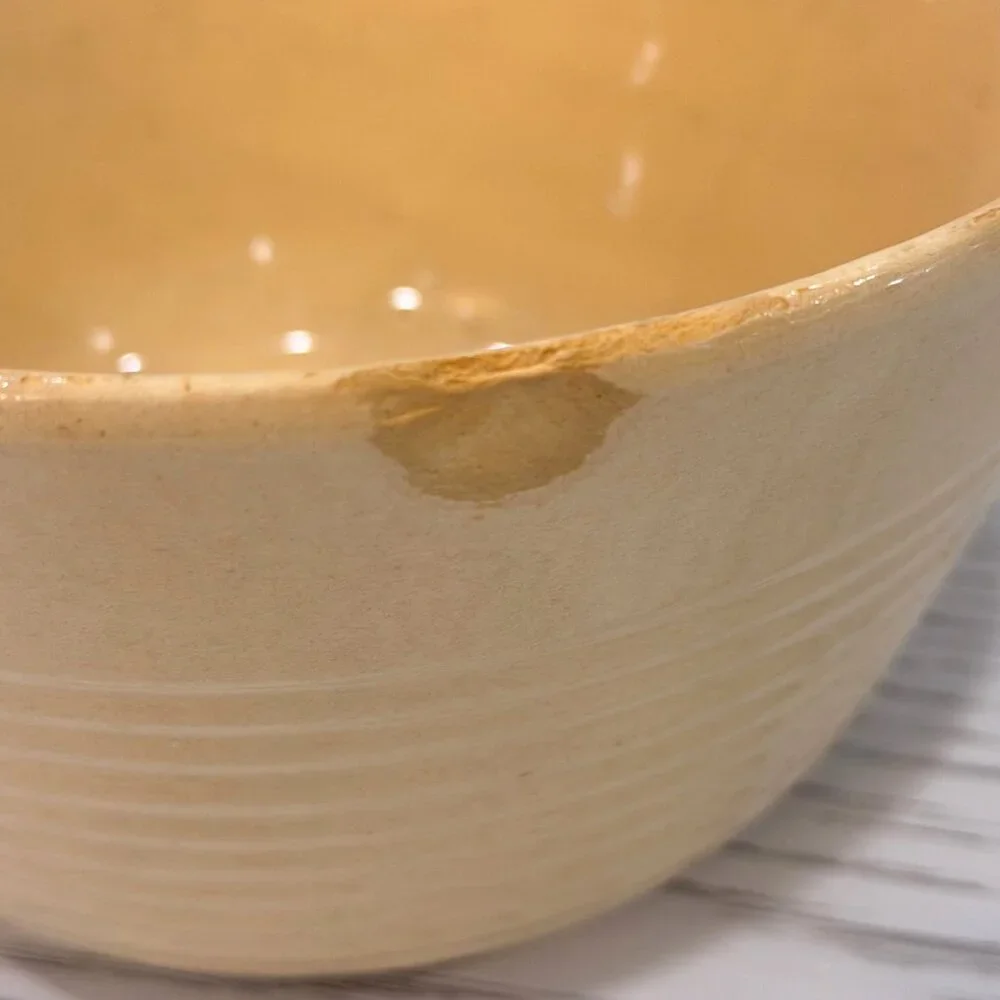 Vintage Lot Watt Pottery Mixing Serving BOWL #7 Oven Ware 3 Leaf APPLE Ribbed